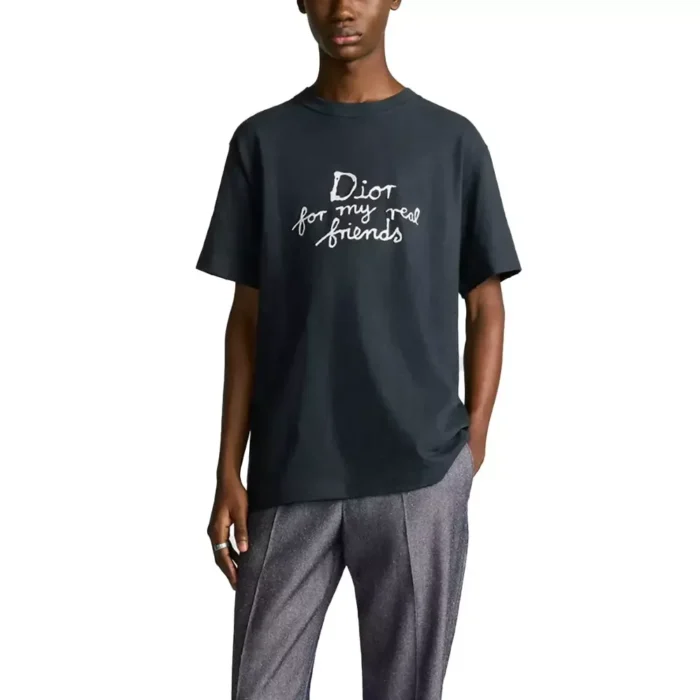 Dior x Hylton Nel Cotton Jersey T-Shirt Navy - Image 2