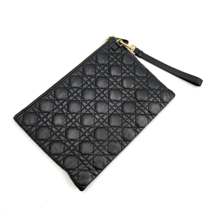 Medium Dior Caro Daily Pouch Black Supple Cannage Calfskin - Image 2