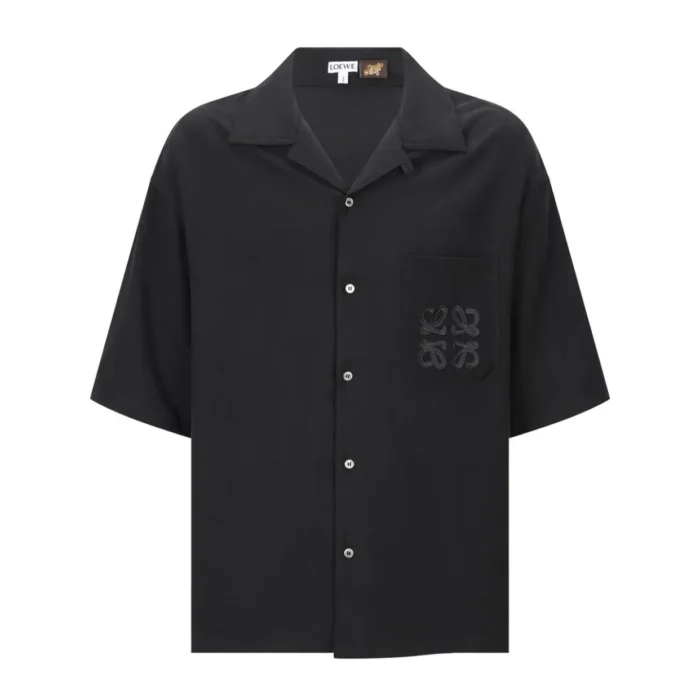 Short sleeve shirt in viscose and linen - Image 1