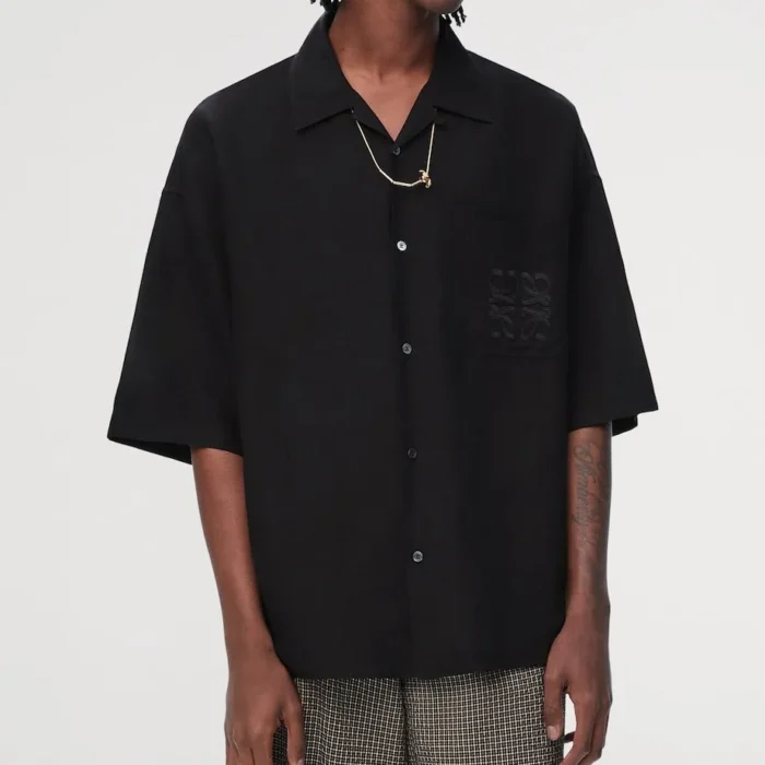 Short sleeve shirt in viscose and linen - Image 2