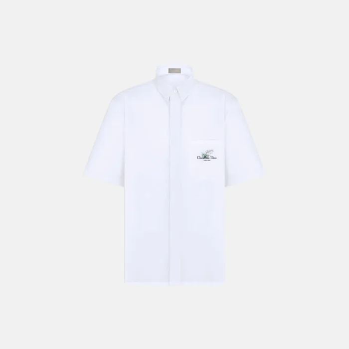 Short Sleeved Shirt With Lily Of The Valley Embroidery - Image 1
