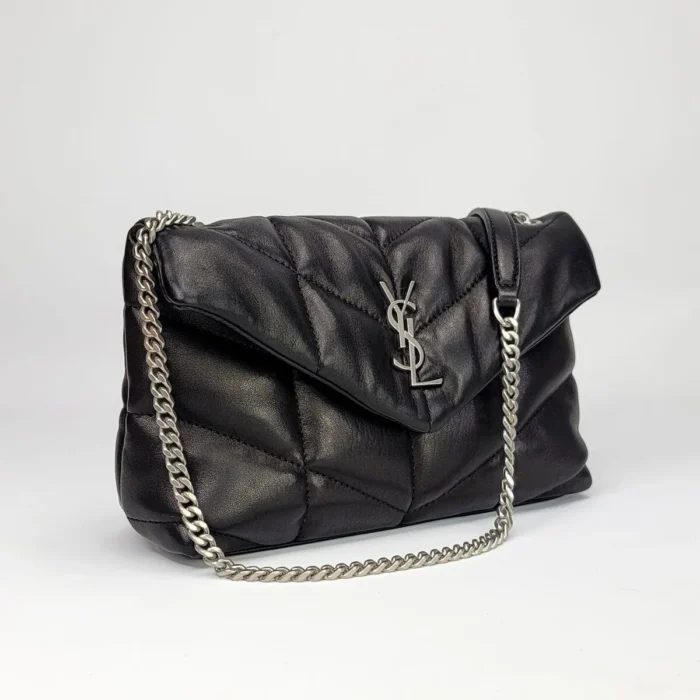 Loulou Puffer Toy Mini Black Quilted Lambskin Shoulder Bag - Image 3