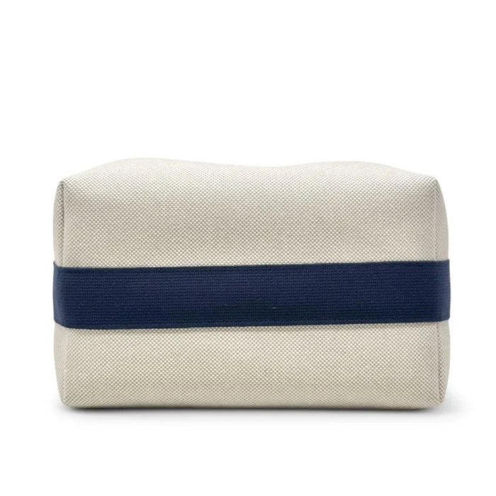 Hermes Beige Navy Blue Fabric Cabriolet Bride-A-Brac Case - Image 3