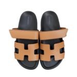 HERMES CHYPRE CAMEL SANDALS SLIDES