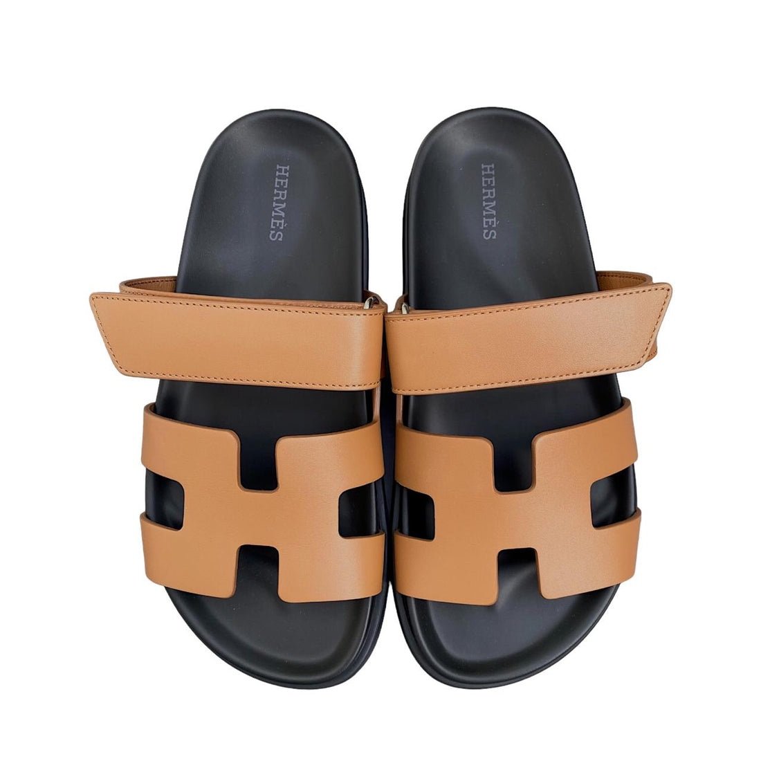 img_7801 HERMES CHYPRE CAMEL SANDALS SLIDES - Image 1